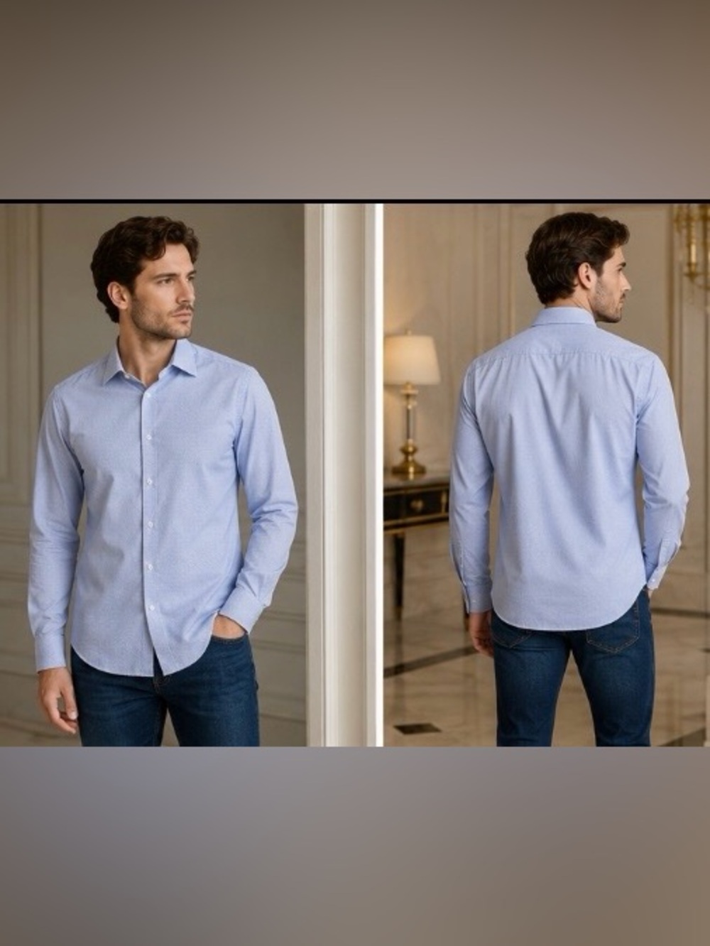 Michael Kors 100% Cotton Dress Shirt Blue 17 36/37 Slim Tall EUC - Picture 5 of 5
